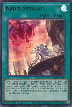 Nadir Servant (CH01-EN027) - Ultra Rare - 1st Edition - THE CHRONICLES DECK: The Fallen & The Virtuous (All-Foil Edition)