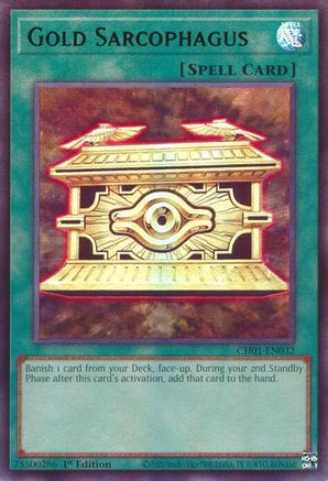 Gold Sarcophagus (CH01-EN032) - Ultra Rare - THE CHRONICLES DECK: The Fallen & The Virtuous (All-Foil Edition)