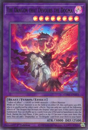 The Dragon that Devours the Dogma (CH01-EN041) - Ultra Rare - THE CHRONICLES DECK: The Fallen & The Virtuous (All-Foil Edition)