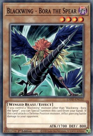 Blackwing - Bora the Spear (L5DD-ENC02) -  - 1st Edition - Legendary 5D's Decks