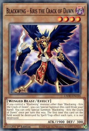 Blackwing - Kris the Crack of Dawn (L5DD-ENC05) -  - 1st Edition - Legendary 5D's Decks
