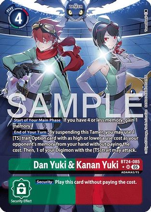 Dan Yuki & Kanan Yuki (Alternate Art) (BT24-085) Foil Super Rare - Time Stranger