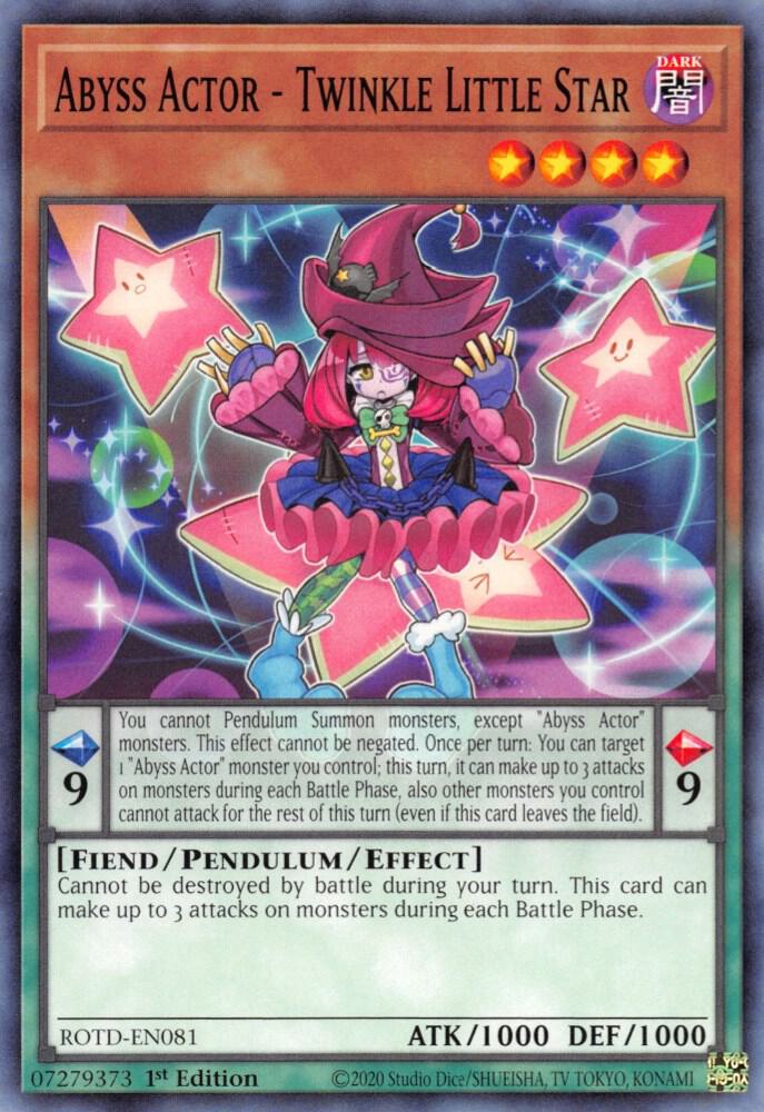 Abyss Actor - Twinkle Little Star ROTD-EN081 (Rise of the Duelist)  - 1st Edition