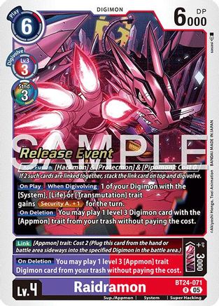 Raidramon (BT24-071) Foil Rare - Time Stranger