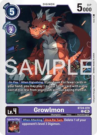Growlmon (BT24-070)  Common - Time Stranger