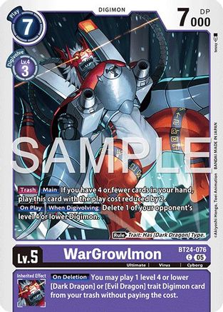 WarGrowlmon (BT24-076)  Common - Time Stranger