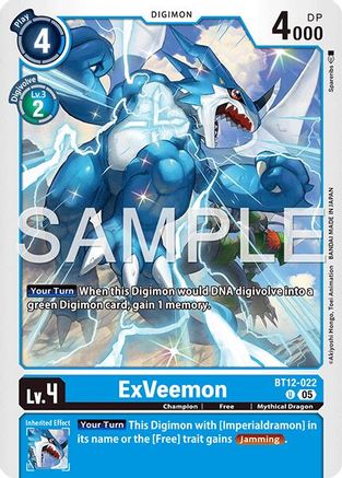 ExVeemon - BT12-022 (Reprint) (BT12-022) Foil Uncommon - Advanced Booster Digimon Generation