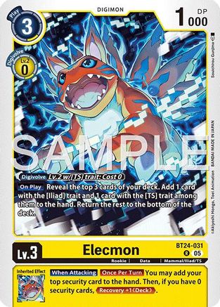 Elecmon (BT24-031) Foil Rare - Time Stranger