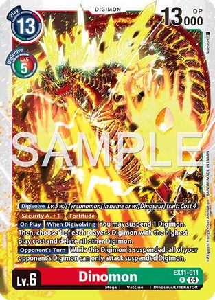 Dinomon (EX11-011) Foil Rare - Dawn of Liberator