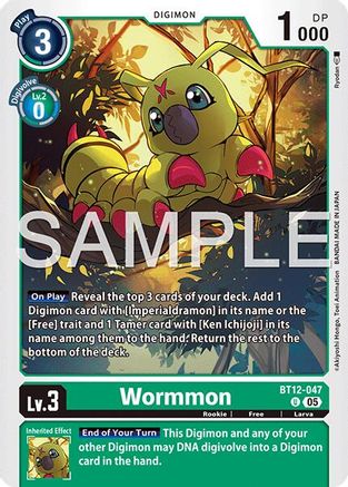 Wormmon - BT12-047 (Reprint) (BT12-047) Foil Uncommon - Advanced Booster Digimon Generation