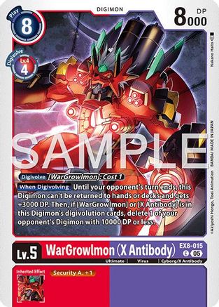 WarGrowlmon (X Antibody) (Reprint) (EX8-015) Foil Common - Advanced Booster Digimon Generation