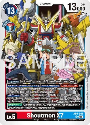 Shoutmon X7 (AD1-006) Foil Super Rare - Advanced Booster Digimon Generation
