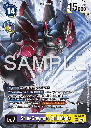 ShineGreymon: Ruin Mode (Reprint) (EX4-074) Foil Secret Rare - Advanced Booster Digimon Generation