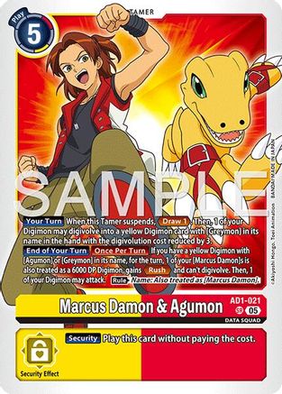 Marcus Damon & Agumon (AD1-021) Foil Super Rare - Advanced Booster Digimon Generation