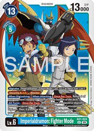 Imperialdramon: Fighter Mode - AD1-024 (AD1-024) Foil Secret Rare - Advanced Booster Digimon Generation