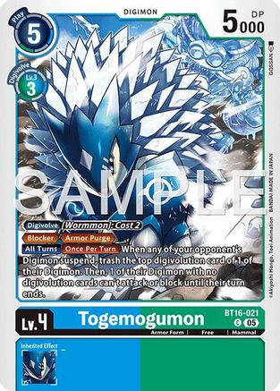 Togemogumon (Reprint) (BT16-021) Foil Common - Advanced Booster Digimon Generation