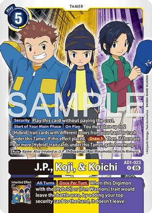 J.P., Koji, & Koichi (AD1-023) Foil Rare - Advanced Booster Digimon Generation