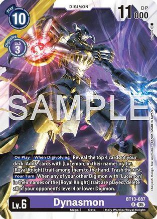 Dynasmon - BT13-087 (Reprint) (BT13-087) Foil Rare - Advanced Booster Digimon Generation