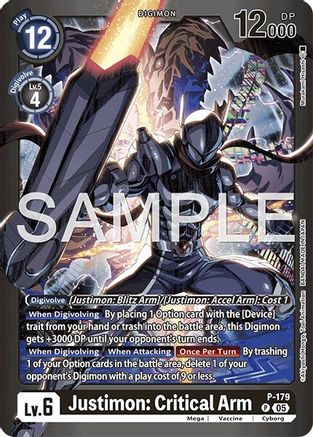 Justimon: Critical Arm (P-179) Foil Promo - Limited Card Pack -Another Knight-