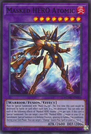 Masked HERO Atomic (MZMU-EN016) - Super Rare - 1st Edition - Maze of Muertos