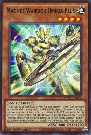 Magnet Warrior Omega Plus (MZMU-EN054) - Super Rare - 1st Edition - Maze of Muertos