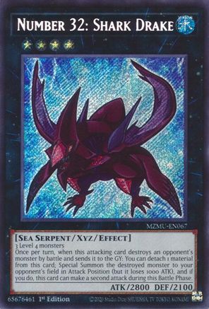 Number 32: Shark Drake (MZMU-EN067) - Secret Rare - 1st Edition - Maze of Muertos
