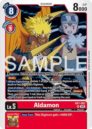 Aldamon (AD1-002) Foil Super Rare - Advanced Booster Digimon Generation