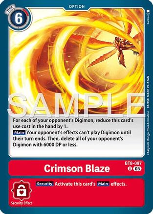 Crimson Blaze (Reprint) (BT8-097) Foil Uncommon - Advanced Booster Digimon Generation