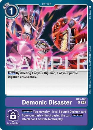 Demonic Disaster (Reprint) (BT5-106) Foil Common - Advanced Booster Digimon Generation