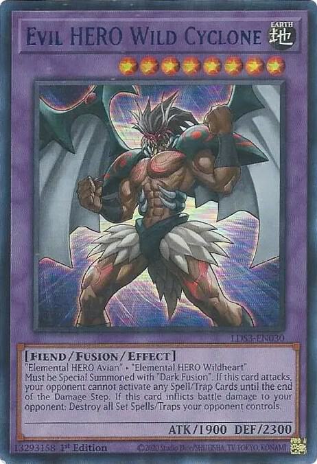 Evil HERO Wild Cyclone Blue LDS3-EN030 (Legendary Duelists: Season 3)  - 1st Edition