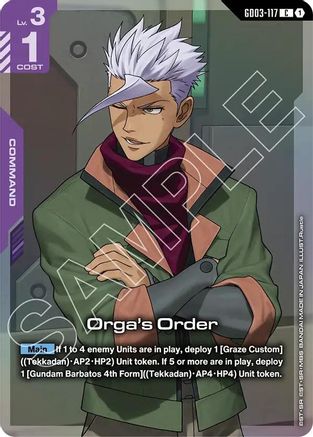 Orga's Order (Premium Card Collection Gundam Assemble) (GD03-117) - Holofoil - Gundam Promotional Cards