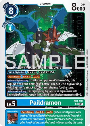 Paildramon - AD1-011 (AD1-011) Foil Rare - Advanced Booster Digimon Generation