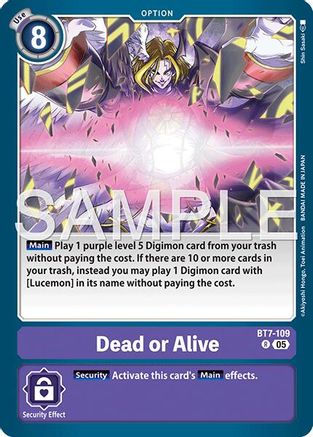 Dead or Alive (Reprint) (BT7-109) Foil Rare - Advanced Booster Digimon Generation