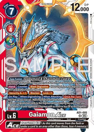 Gaiamon ACE (AD1-005) Foil Super Rare - Advanced Booster Digimon Generation