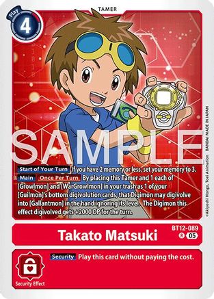 Takato Matsuki - BT12-089 (Reprint) (BT12-089) Foil Rare - Advanced Booster Digimon Generation