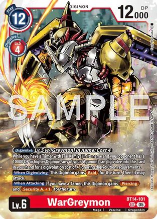 WarGreymon - BT14-101 (Reprint) (BT14-101) Foil Secret Rare - Advanced Booster Digimon Generation
