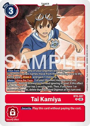 Tai Kamiya - BT6-087 (Reprint) (BT6-087) Foil Rare - Advanced Booster Digimon Generation
