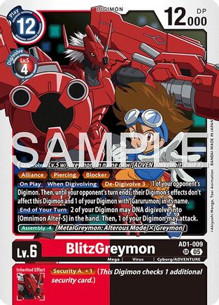 BlitzGreymon (AD1-009) Foil Super Rare - Advanced Booster Digimon Generation