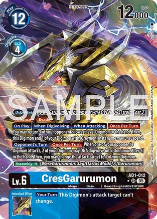 CresGarurumon (Alternate Art) (AD1-012) Foil Super Rare - Advanced Booster Digimon Generation
