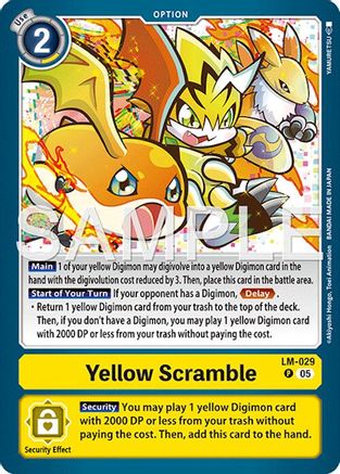 Yellow Scramble (Reprint) (LM-029) Foil Promo - Advanced Booster Digimon Generation