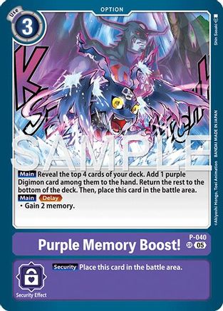 Purple Memory Boost! (Reprint) (P-040) Foil Super Rare - Advanced Booster Digimon Generation