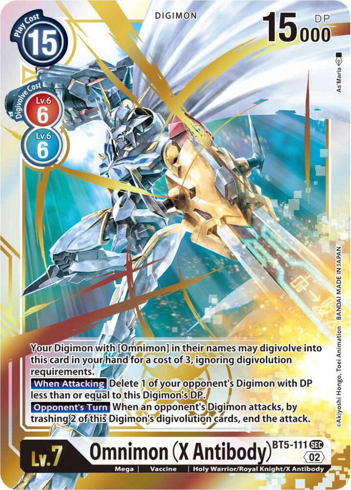 Omnimon X Antibody Resurgence Booster Reprint BT5-111 SEC (Resurgence Booster)  - Foil