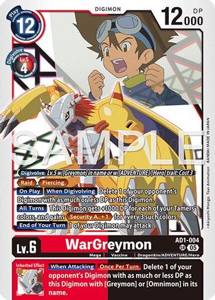 WarGreymon - AD1-004 (AD1-004) Foil Super Rare - Advanced Booster Digimon Generation