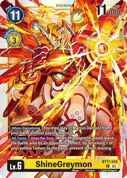 ShineGreymon BT17-039 R (Secret Crisis)  - Foil