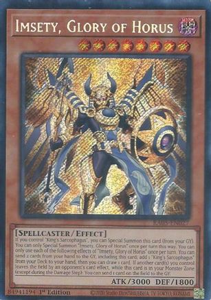 Imsety, Glory of Horus (Secret Rare) (RA05-EN027) - Secret Rare - Rarity Collection 5
