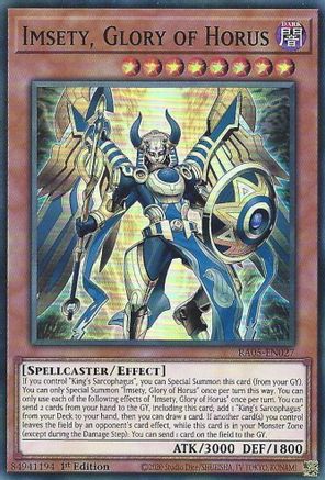 Imsety, Glory of Horus (RA05-EN027) - Super Rare - Rarity Collection 5