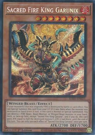 Sacred Fire King Garunix (Secret Rare) (RA05-EN031) - Secret Rare - Rarity Collection 5