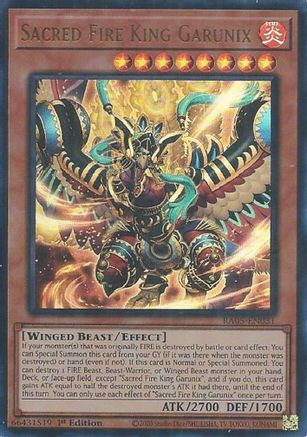 Sacred Fire King Garunix (Ultra Rare) (RA05-EN031) - Ultra Rare - Rarity Collection 5