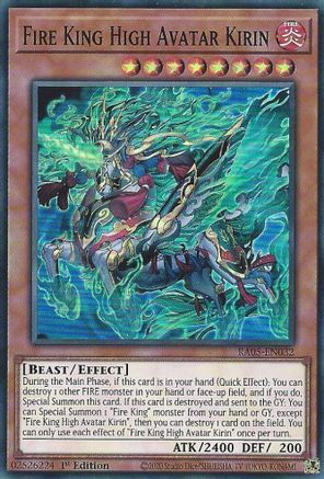 Fire King High Avatar Kirin (RA05-EN032) - Super Rare - Rarity Collection 5
