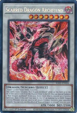 Scarred Dragon Archfiend (Secret Rare) (RA05-EN044) - Secret Rare - Rarity Collection 5